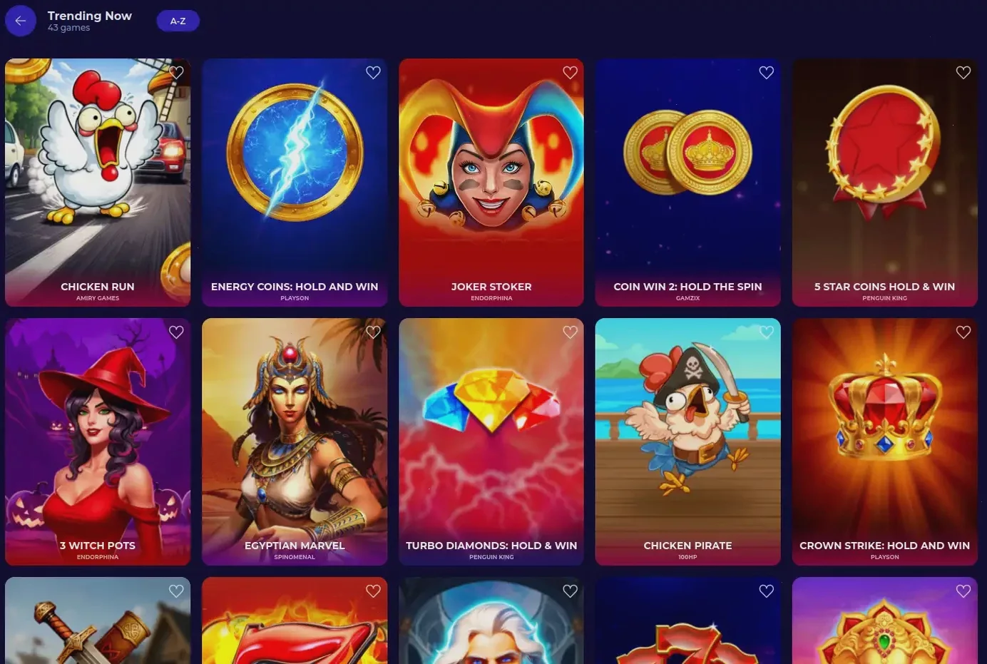 Игровой интерфейс казино Ярд